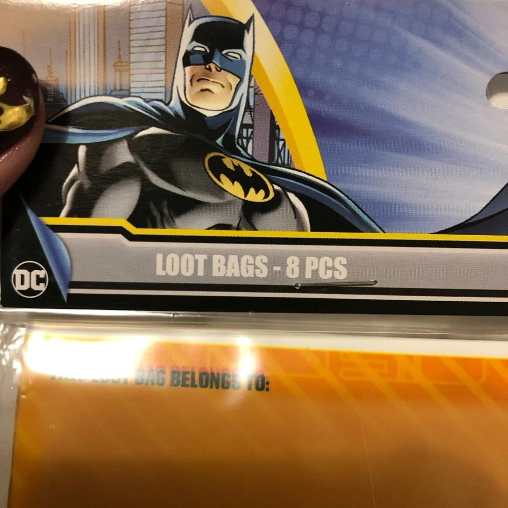 DC Comics Batman Party Favor Bags - Blue, Black, Orange